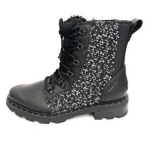 NEW Sorel Black Lennox Lace Cozy Waterproof Boots US 8